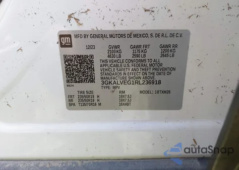 2024 GMC Terrain Awd Slt из США, поврежденный, VIN 3GKALVEG1RL236918